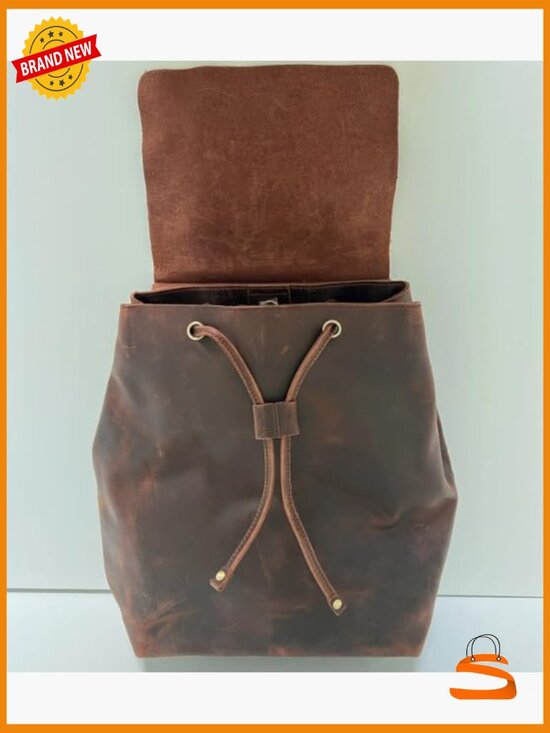 Genuine Leather Backpack Purse, Vintage Work Travel Laptop Bag main image 4